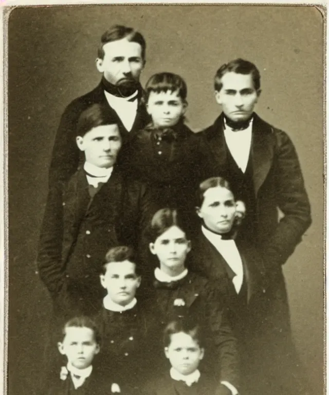 Image similar to an old photo of a family from the 1 9 th century