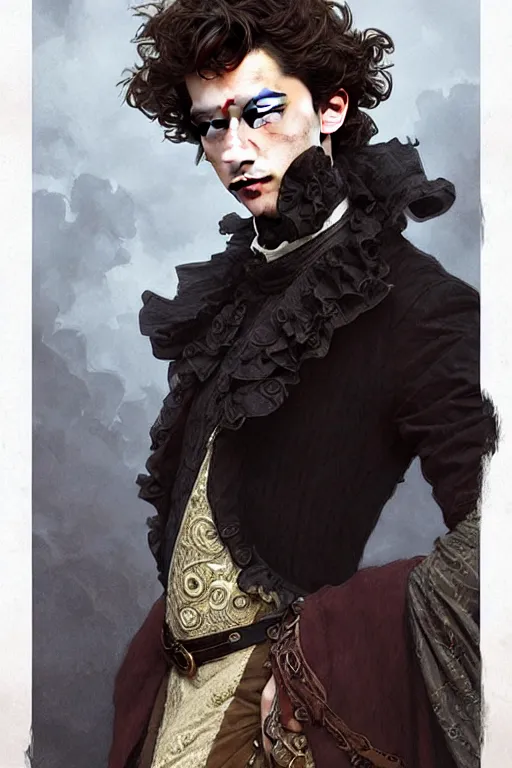 Prompt: Timothée Chalamet dressed in Victorian fashion, D&D, fantasy, intricate, elegant, highly detailed, digital painting, artstation, concept art, matte, sharp focus, illustration, art by Artgerm and Greg Rutkowski and Alphonse Mucha