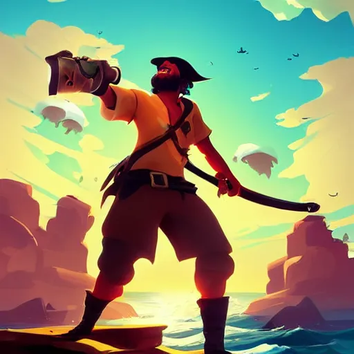 Image similar to painting treasure on sea of thieves game smooth median photoshop filter cutout vector, behance hd by jesper ejsing, by rhads, makoto shinkai and lois van baarle, ilya kuvshinov, rossdraws global illumination