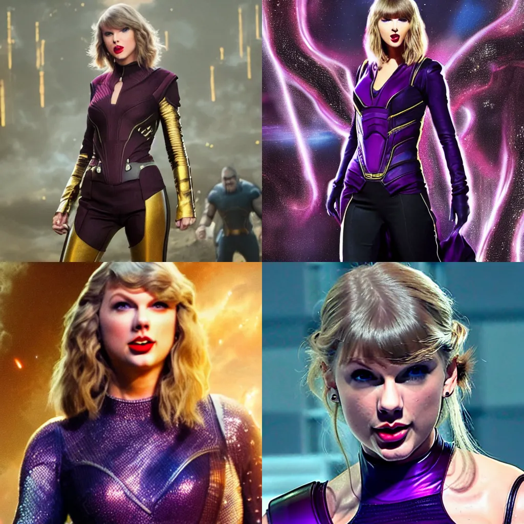 Prompt: Taylor Swift as Thanos from the Avengers