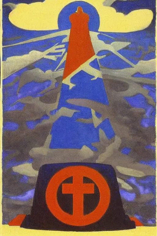 Image similar to thor, marvel, artwork by nicholas roerich,