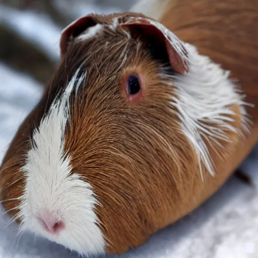 Prompt: a frozen guinea pig