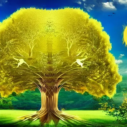 Prompt: the holy golden tree of life, amazing award winning cinematic, ultra detailed