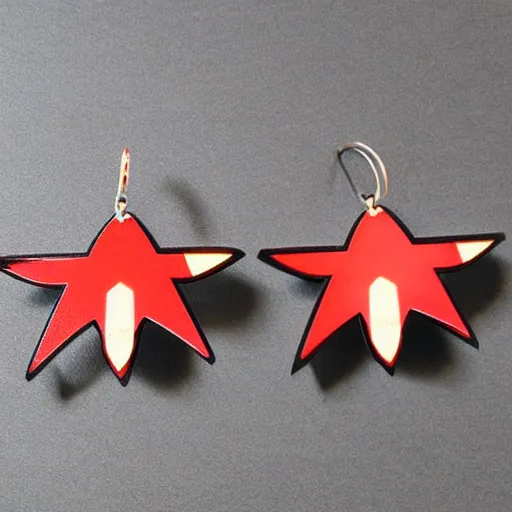 Image similar to segmented 2d laser cut earrings, star trek