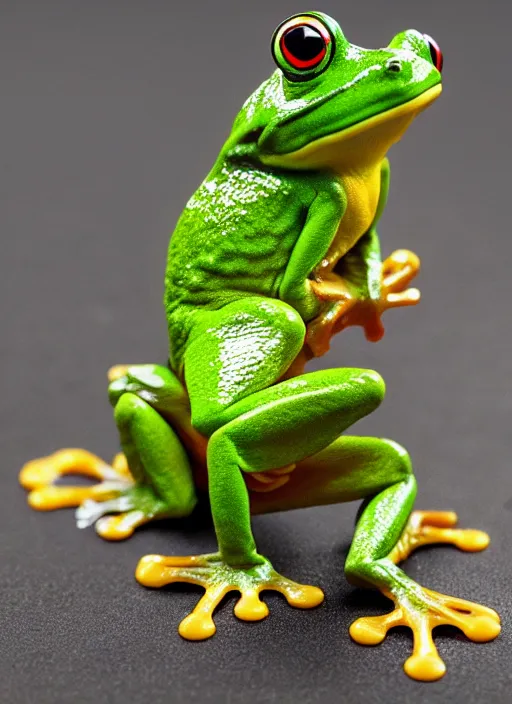 Prompt: a frog lifting weights,4k