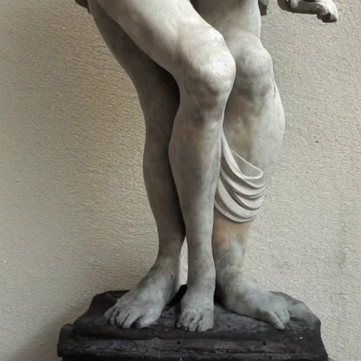 Image similar to Greek statue wearing black socks