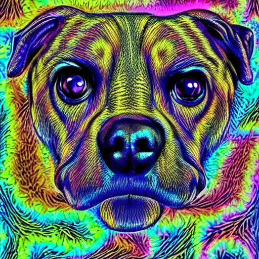 Prompt: 2015 DeepDream generation, dog faces, psychedelic, Google DeepDream