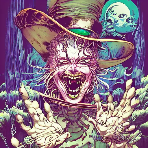 Image similar to the laughing witch, by yoichi hatakenaka, masamune shirow, josan gonzales and dan mumford