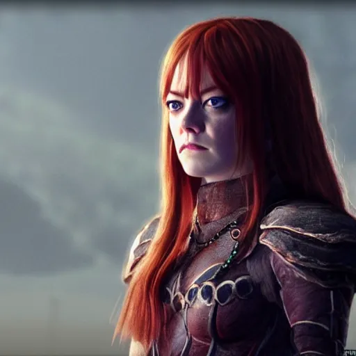 Prompt: Emma Stone in Elden Ring video game