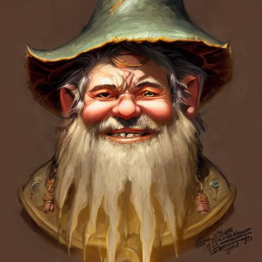 Prompt: a detailed portrait of a gnome wizard, by justin gerard and jean baptiste monge, digital art, realistic painting, dnd, character design, trending on artstation