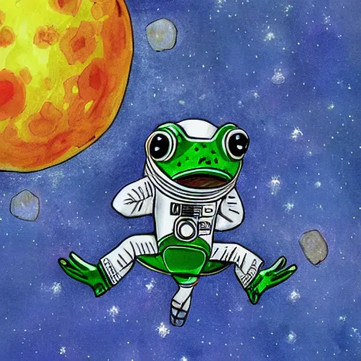 Image similar to an astronaut frog