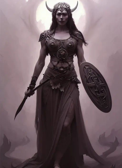 Prompt: character concept portrait of Hel goddess of the death, viking culture, intricate, elegant, digital painting, concept art, smooth, sharp focus, illustration, by Ruan Jia and Mandy Jurgens and William-Adolphe Bouguereau, Artgerm