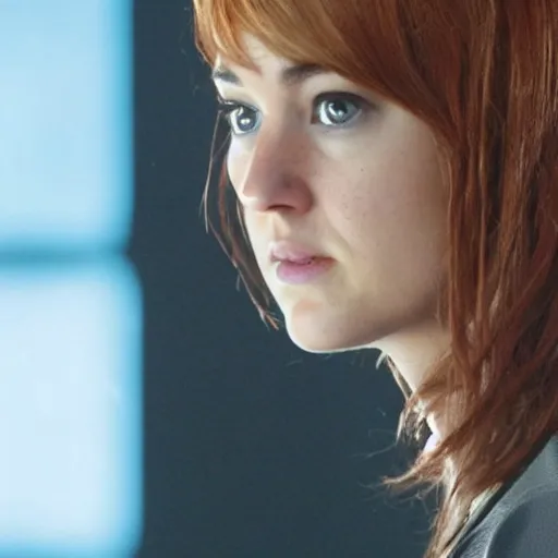 Image similar to A still of Shailene Woodley as Black Widow in Iron Man 2 (2010), close-up