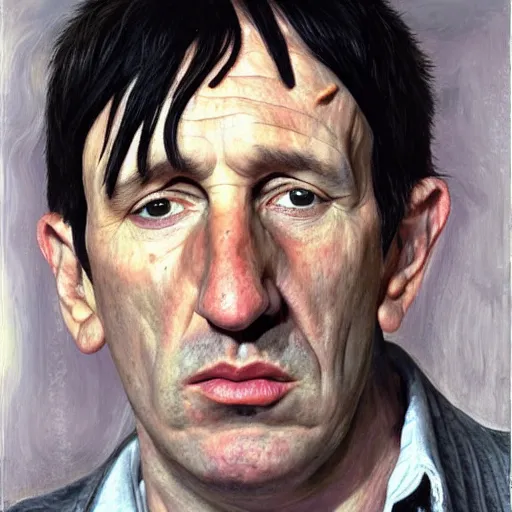 Image similar to high quality high detail painting by lucian freud, hd, trent reznor portrait