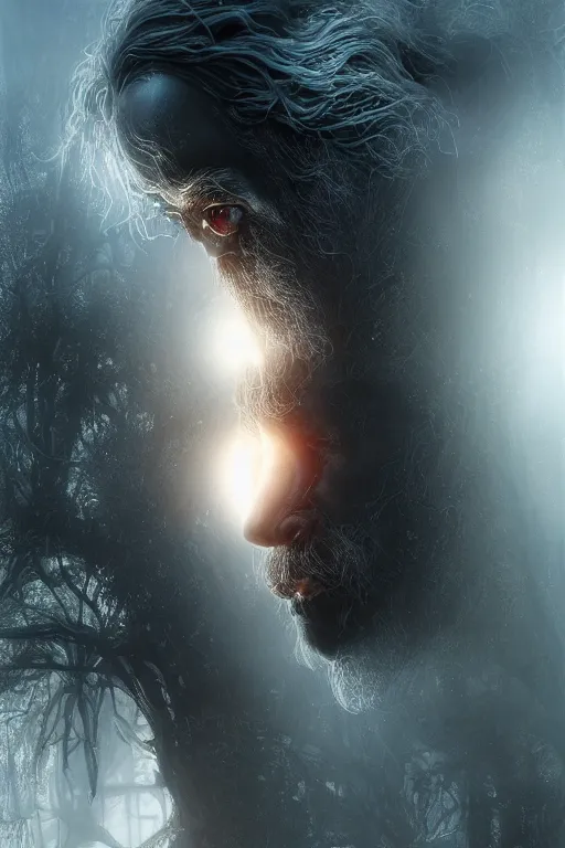 Prompt: cyclops from the odyssey homer's iliad, one - eyed man, intricate, ethereal, by luis royo, hyper detailed, weta digital, ray trace, unreal engine, trending on artist, beautifully lit, cinematic, soft light, photorealistic, volumetric, realistic, glossy, 8 k post - production, masterpiece, luxury, smooth