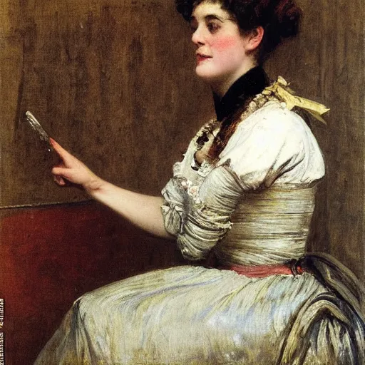 Image similar to actress rehearsing by alfred stevens