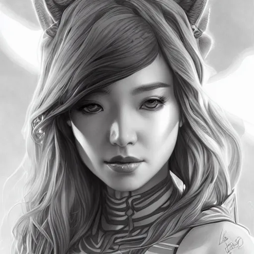 Prompt: lina invers character portrait, concept art, intricate details, highly detailed photorealistic portrait in the style of adam hughes, seseon yoon, artgerm and warren louw