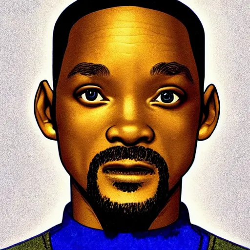 Prompt: “ will smith retro minimalist portrait by jean giraud, moebius starwatcher comic, 8 k ”