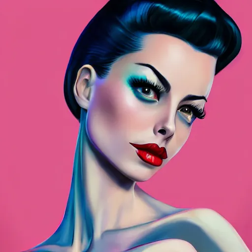 Image similar to a portrait of a beautiful willa holland as a 1 9 5 0 s rockabilly greaser, art by lois van baarle and loish and ross tran and rossdraws and sam yang and samdoesarts and artgerm, digital art, highly detailed, intricate, sharp focus, trending on artstation hq, deviantart, unreal engine 5, 4 k uhd image