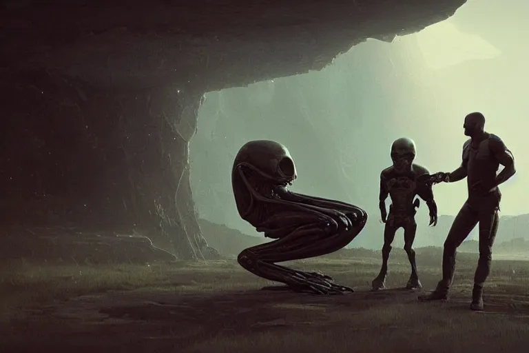 Prompt: joe rogan interviewing an alien, octane render, by greg rutkowski