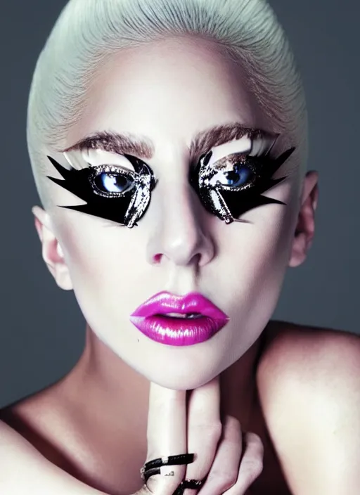 Prompt: !lady gaga photoshoot by nick knight editorial high fashion