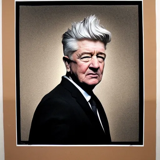 Image similar to David Lynch portrait, Chiaroscuro lighting