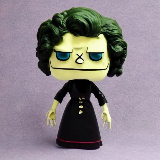 Prompt: fuzzy mary shelley stop motion vinyl action figure, plastic, toy, butcher billy style