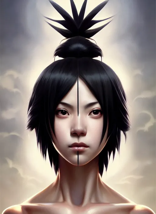 Prompt: portrait of sasuke, intricate, elegant, highly detailed, digital painting, artstation, concept art, smooth, sharp focus, illustration, art by artgerm, greg rutkowski, gil elvgren, symmetry, natural light, 1 3 5 mm!!