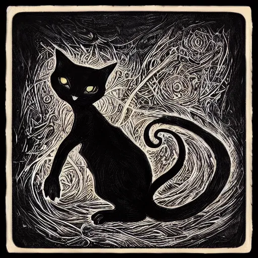 Prompt: “ aaron horkey ” dimitri the black cat prowling for rats 1 0 2 4 x 1 0 2 4