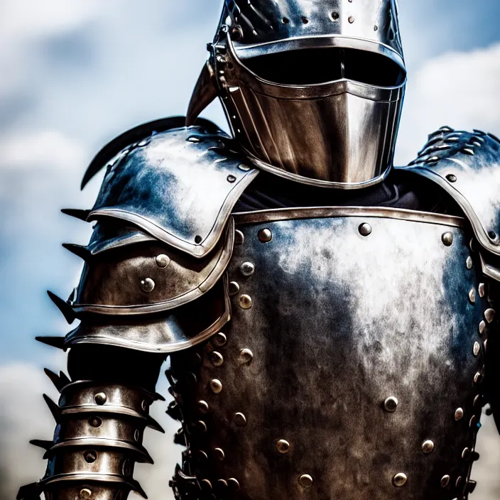 Image similar to photo of a knight with metal crocodile themed armour and helmet, highly detailed, 4 k, hdr, smooth, sharp focus, high resolution, award - winning photo