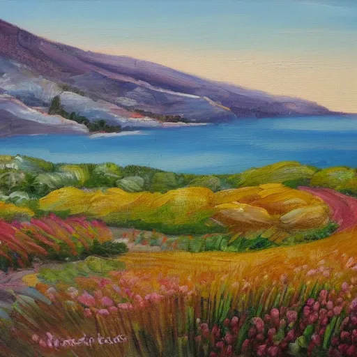 Prompt: Provence côte d'azur. Landscape oil painting