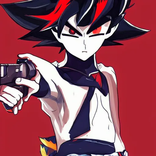 Prompt: a young goku as a persona 5 character game. An spinoff by Stanley artgem LAU , trending on artstation, artbook, stylish, persona 5 art style WLOP, Rossdraws, Gesture draw, James Jean, Andrei Riabovitchev, Marc Simonetti, and Sakimichan,