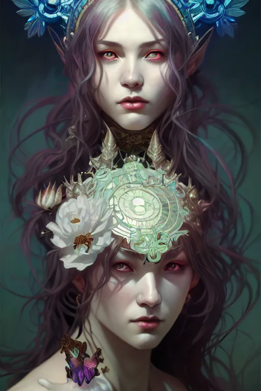 Image similar to beautiful necromancer, highly detailed, digital painting, artstation, sharp focus, illustration, art by tan zi and ayanamikodon and alphonse mucha and wlop