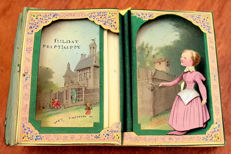 Image similar to antique victorian popup book childrens story book