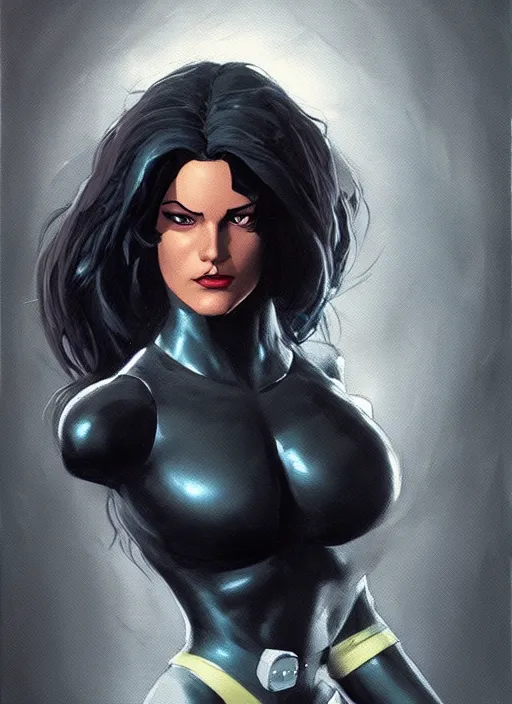 Image similar to very detailed masterpiece painting of rogue from x - men : the animated series ( 1 9 9 2 ), portrait, artstation, concept art by greg rutkowski