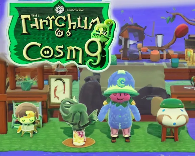 Image similar to cthulhu in animal crossing