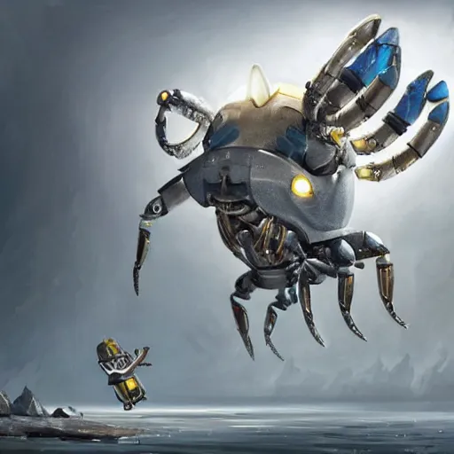 Prompt: a gray unicorn alien is changing batteries to a robotic crab, with african decoration and a spongebob puppet, highly detailed, concept art, art by wlop and artgerm and greg rutkowski, masterpiece, trending on artstation, 8 k