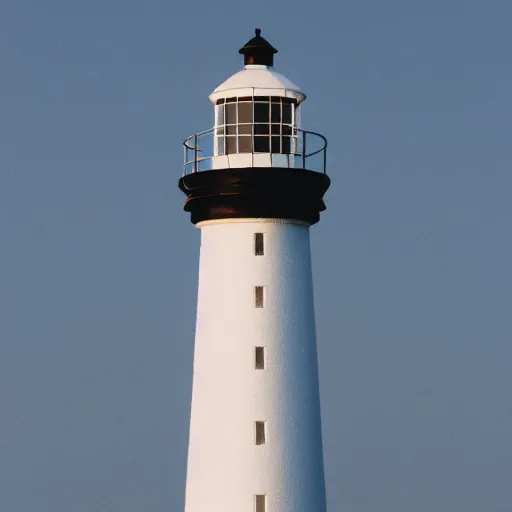 Prompt: realistic photo of a lighthouse, white box, white background, clean photo, stock photo, 3 5 mm, canon, nikon