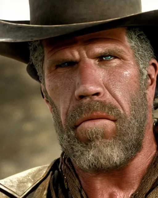 Image similar to film still close up shot of ron perlman in the movie a fistful of dollars. photographic, photography