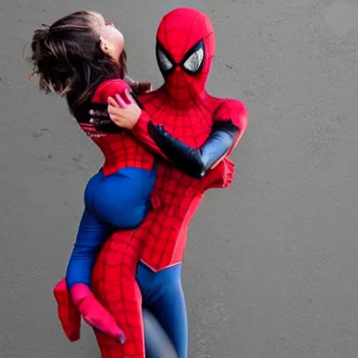 Prompt: spiderwoman abducting a child, realistic