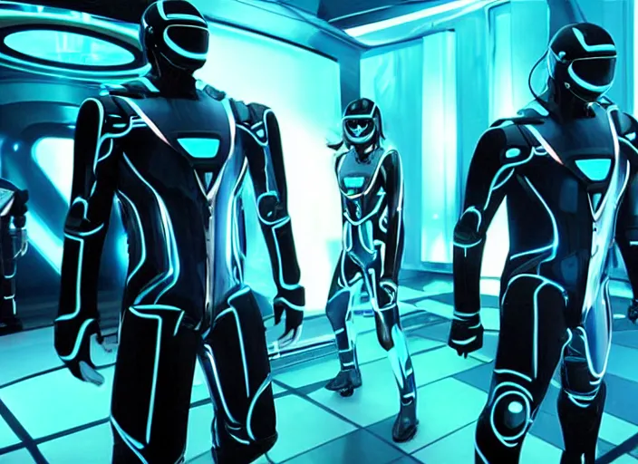 Image similar to scene from the 2 0 1 2 science fiction film tron