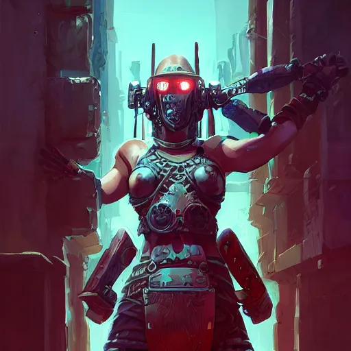 Image similar to cyberpunk viking helmet mask warrior goddess robot ninja fantasy, art gta 5 cover, official fanart behance hd artstation by jesper ejsing, by rhads, makoto shinkai and lois van baarle, ilya kuvshinov, ossdraws