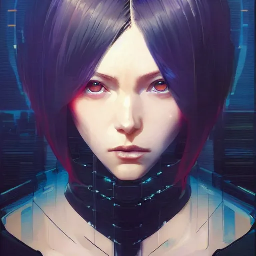 Prompt: A beautiful cyborg woman || ANIME, fine-face, realistic shaded perfect face, fine details. Anime. realistic shaded lighting poster by Ilya Kuvshinov katsuhiro otomo ghost-in-the-shell, magali villeneuve, artgerm, Jeremy Lipkin and Michael Garmash and Rob Rey