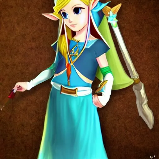 Prompt: cute Princess Zelda from skyward sword