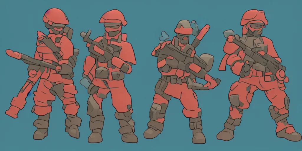 Image similar to last soldier standing, cyan and red, smoke