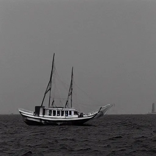 Prompt: hongkong sea - boat life, by fan ho,