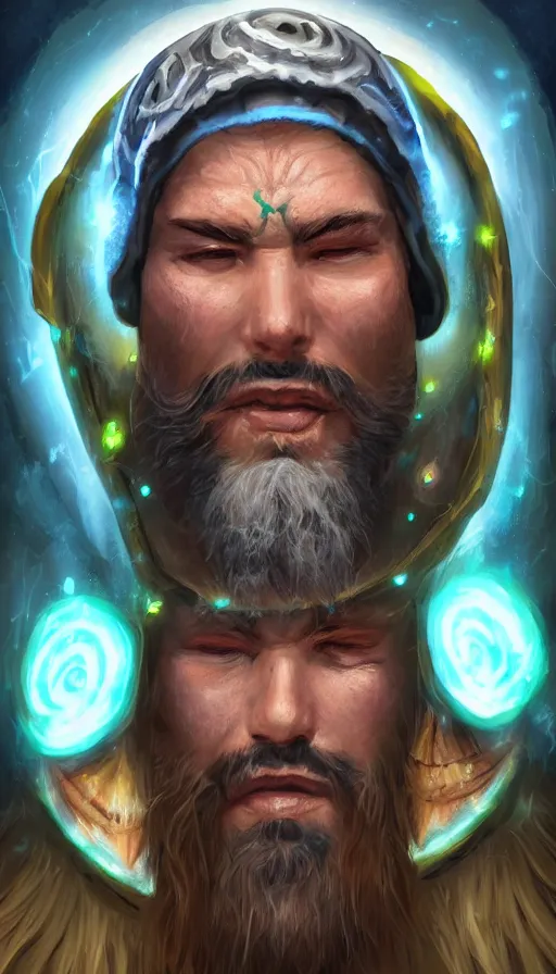 Image similar to portrait of a digital shaman, from hearthstone