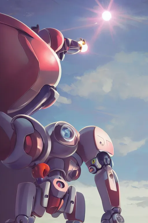 Image similar to metabots medabots medarotto medarot robot minimalist comics, behance hd by jesper ejsing, by rhads, makoto shinkai and lois van baarle, ilya kuvshinov, rossdraws global illumination ray tracing hdr radiating a glowing aura