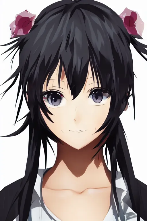 Image similar to anime portrait of a black anime woman with heterochromia, by Studio Ufotable, trending on artstation, sharp high quality anime