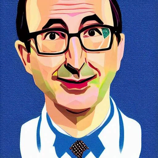 Image similar to john oliver!! portrait, in the style of origami